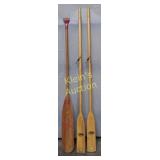 Boat Oars lot of 3 nice! 2 feather brand & 1 allan