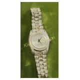 mens hip hop ice bling watch working!