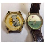 animated watches lot of 2  cat/mouse, golf/ball