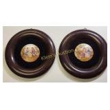 antique pair of miniature paintings on porcelain