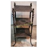 antique aluminum etagere C1910 31" tall