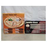 kitchen knife set, Pizza 10 pc set w/cutting board