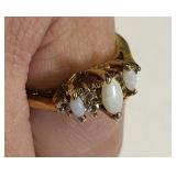 vtg 18K overlay & opal w/cz ring sz 8 nice!