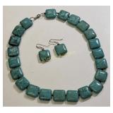 sterling & turquoise necklace & earrings! vintage
