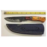 knife w/leather sheath 9" carbon steel