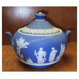 Cream color on blue jasperware wedgewood sugar bol