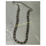 mid century rhinestone belt 32" to 45"