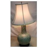 chinoiserie cherry blossom lamp w/ silk shade