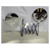 pair of ladies mirrors magnifying wall & Lucite