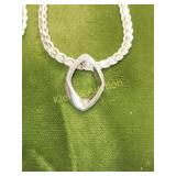 Diamonds & sterling silver necklace 18