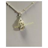 Jezlaine 925 Sterling & CZ conch shell necklace