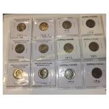 lot of 12 coins brilliant unc nickels & buffalo ns