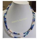 gorgeous glass beaded necklace 18"