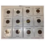 lot of Indian head cent & wheat pennies lot of 12