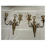 vtg brass wall sconces candlelabra lot of 2