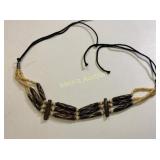 hand made buffalo bone chocker necklace 23"