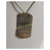 vintage military style dog tag necklace 30"