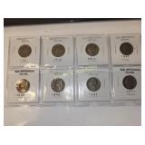 lot of old jefferson nickels lot of 8 coins