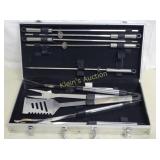 BBQ grilling set in carrying case