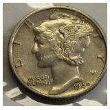 silver mercury dime ef+ 1940D coin