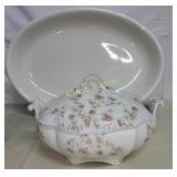 antique johnson bros royal covered veg dish & Plat
