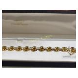 sterling silver w/18k & diamond bracelet w/gift bx