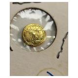 miniature st gaudens gold coin 10mm 22-24k