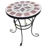 mosaic side table wrought iron