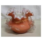 antique stevens & williamos cased glass peach bowl