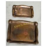 bronze engraved invitation trays pair 1916 wedding