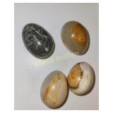 granite & agate marble eggs paperweights 4 pcs