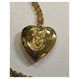disney minnie mouse  locket & necklace signed!