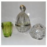 Lenox crystal trinket box, uranium shot glass, &++