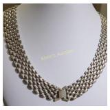 vtg designer mcm 7 row 18" panther design necklac