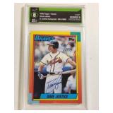 1990 topps traded dave signed & numbered baseball