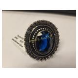 Tenjenite Quartz german silver ring sz 9