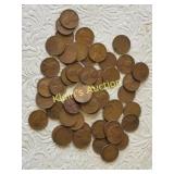 lot of 50! coins lincoln wheat pennies cents