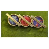 vtg modernist enamel brooch circle square