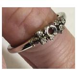 vtg 18K white gold diamond ring sz 7.5