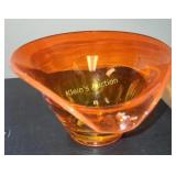 Viking glass persimmon glass lipped bowl bon