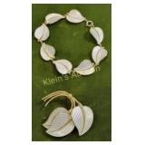 vtg hans myhre norway sterling silver leaf bracel