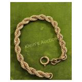 antique mens twisted rope gold filled bracelet