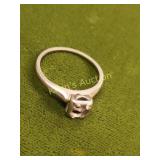 antique 18K white gold wedding ring sz 5