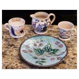 estate majolica lot 4pcs 1800