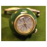 bucherer style heno eyeball watch w/brooch