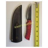 hand made hunting knife w/leather sheath