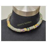 antique African millefiori trade bead necklace