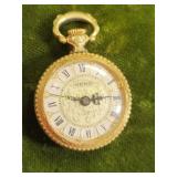 vtg heno 17 jewel pocket watch wind up works