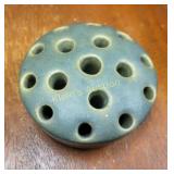 antique pottery flower frog attributed to weller