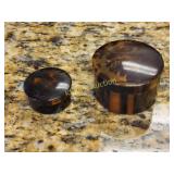 pair of antique tortoise shell snuff or ? boxes